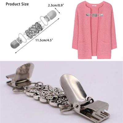 Gift Retro Winter Flower Pattern Duck Clip Clasps Shawl Brooch Sweater Blouse Pin Cardigan Clip