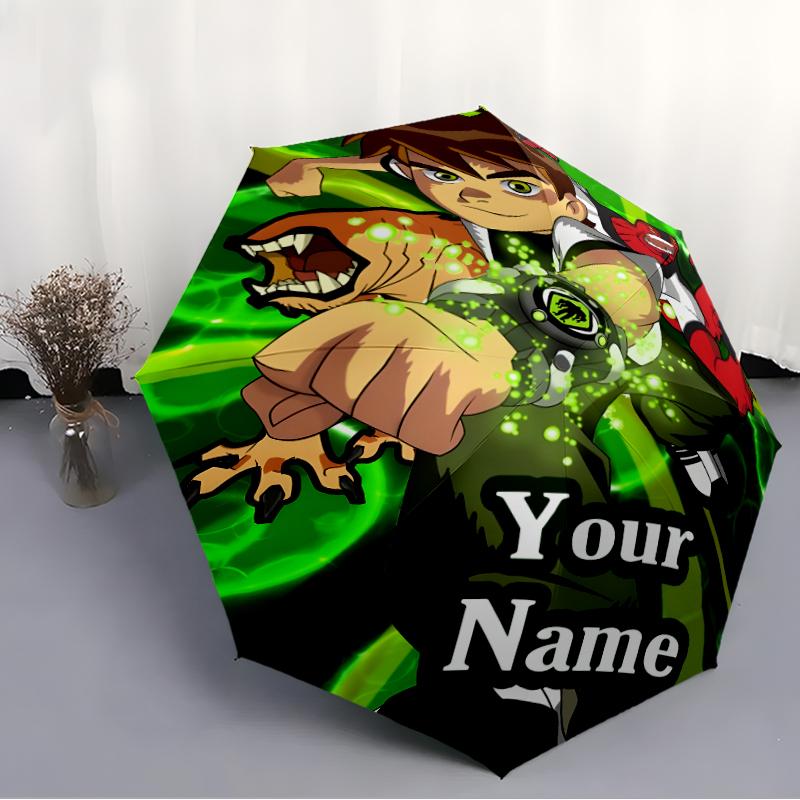 Personalized Name B-Ben10 Print Umbrella - Automatic Open/Close, Eight-Rib Durable Frame, Automatic Folding Umbrella