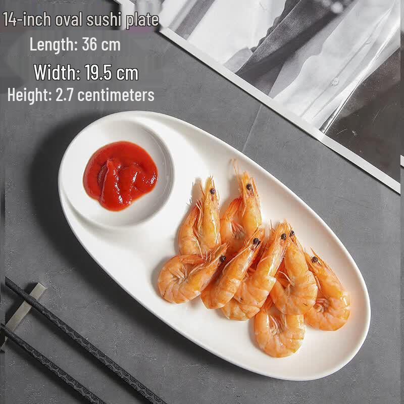 Nordic Ceramic Dumpling Plate with Sauce Dish