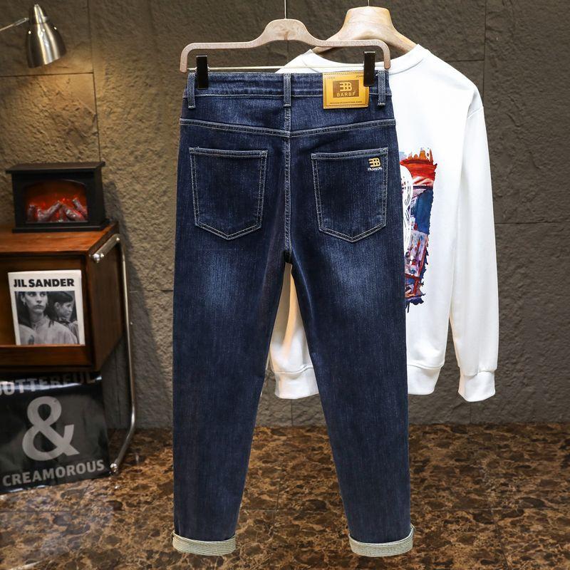 New Fashion Jeans Men's Autumn and Winter Straight Pants Embroidered Pants