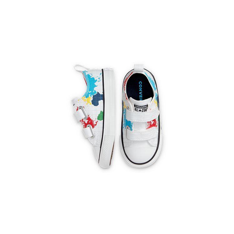 Converse All Star 2V Canvas Casual Versatile Low Top Walking Shoes Baby sneaker White 768457C