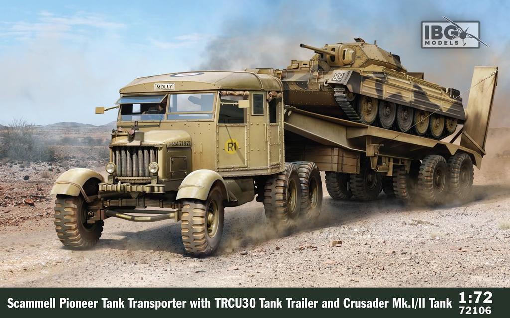 IBG 1/72 British Scanmell Pioneer TRMU30 Trailer Crusader Mk.1/2 Plastic Model Kit PB72106