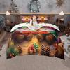 Homewish Cartoon Snowman Duvet Cover Set For Kids Merry Christmas Santa Claus Bedding Gingerbread Xmas Tree Quilt Cover Set