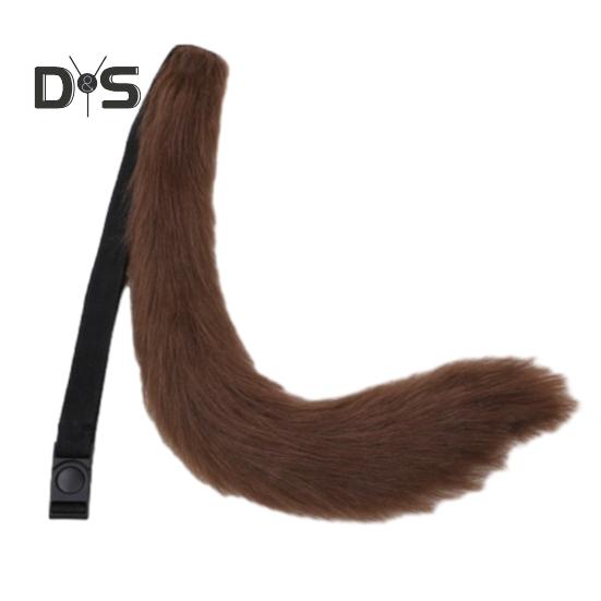 Cosplay Fake Fox Tail Soft Fuzzy Plush Solid Color Adjustable Waist Circumference Elastic Band Performance Club Dance Paty Costumes Prop Artificial
