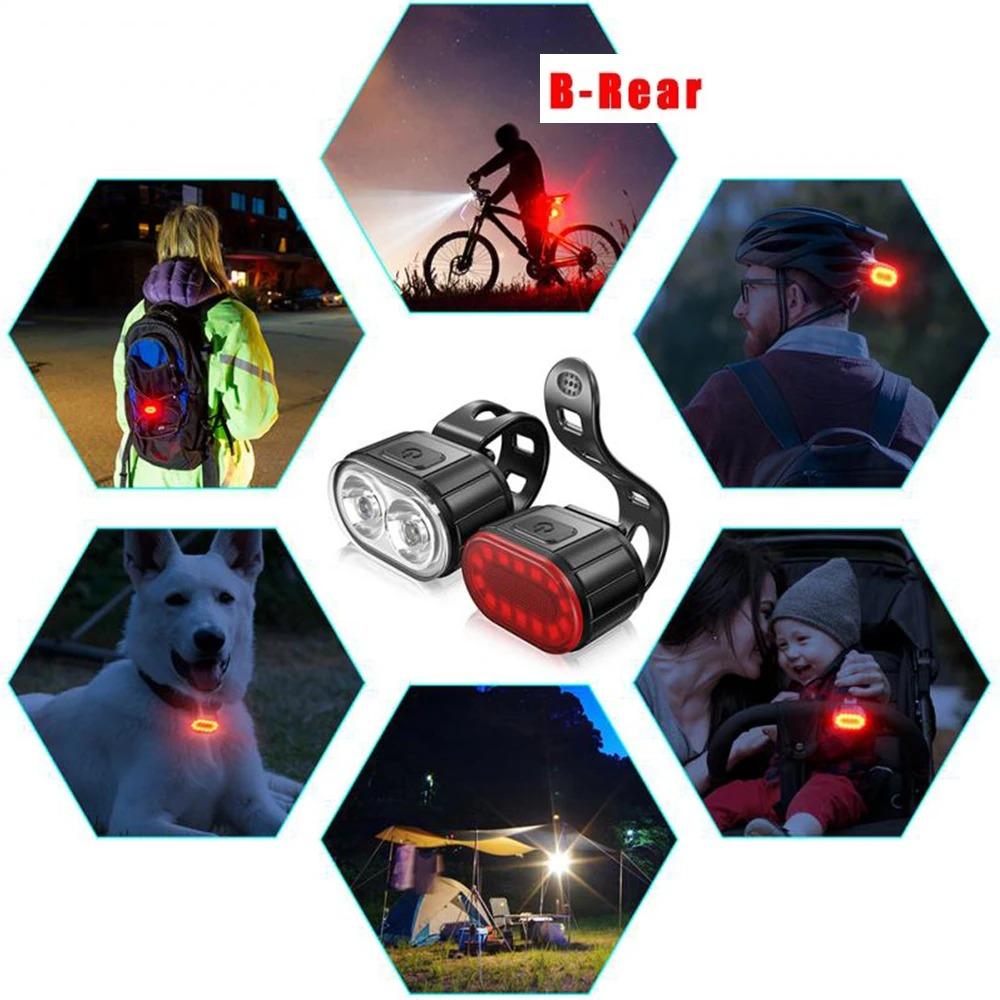 LED Cycling Taillight USB Rechargeable Headlight Waterproof Bike Safety Warning Light Night Bike Cycling Equipment Accessories
