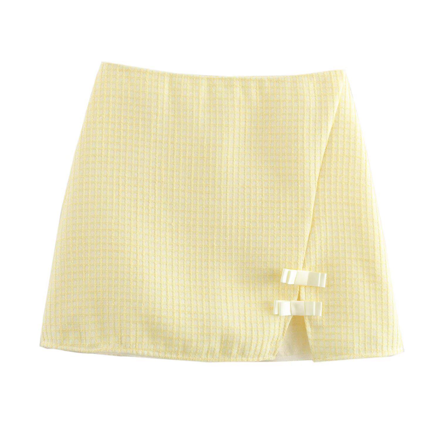 

Весна 2025 Женская Европейско-американский стиль Универсальная юбка-полусолнце с бантом Medium