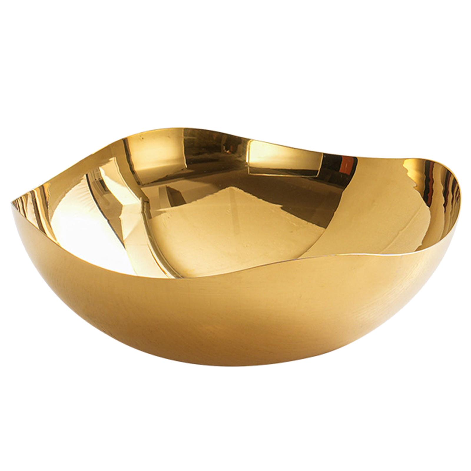 

Металлическая фруктовница из нержавеющей стали, металлическая салатница, центральный элемент для обеденного стола, декоративная чаша, современная фруктовая корзина, долговечная 16 золотой