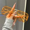 New European and American fashion frameless sunglasses women's large frame metal frame high-end men's sunglasses tide