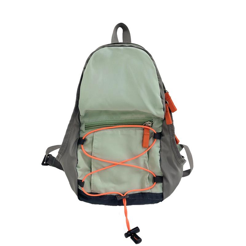 Japanese and Korean Backpack Contrasting Color Mountaineering Bag Cute Picnic School Bag Cycling Trend Matching Thin Couple Small Backpack Women