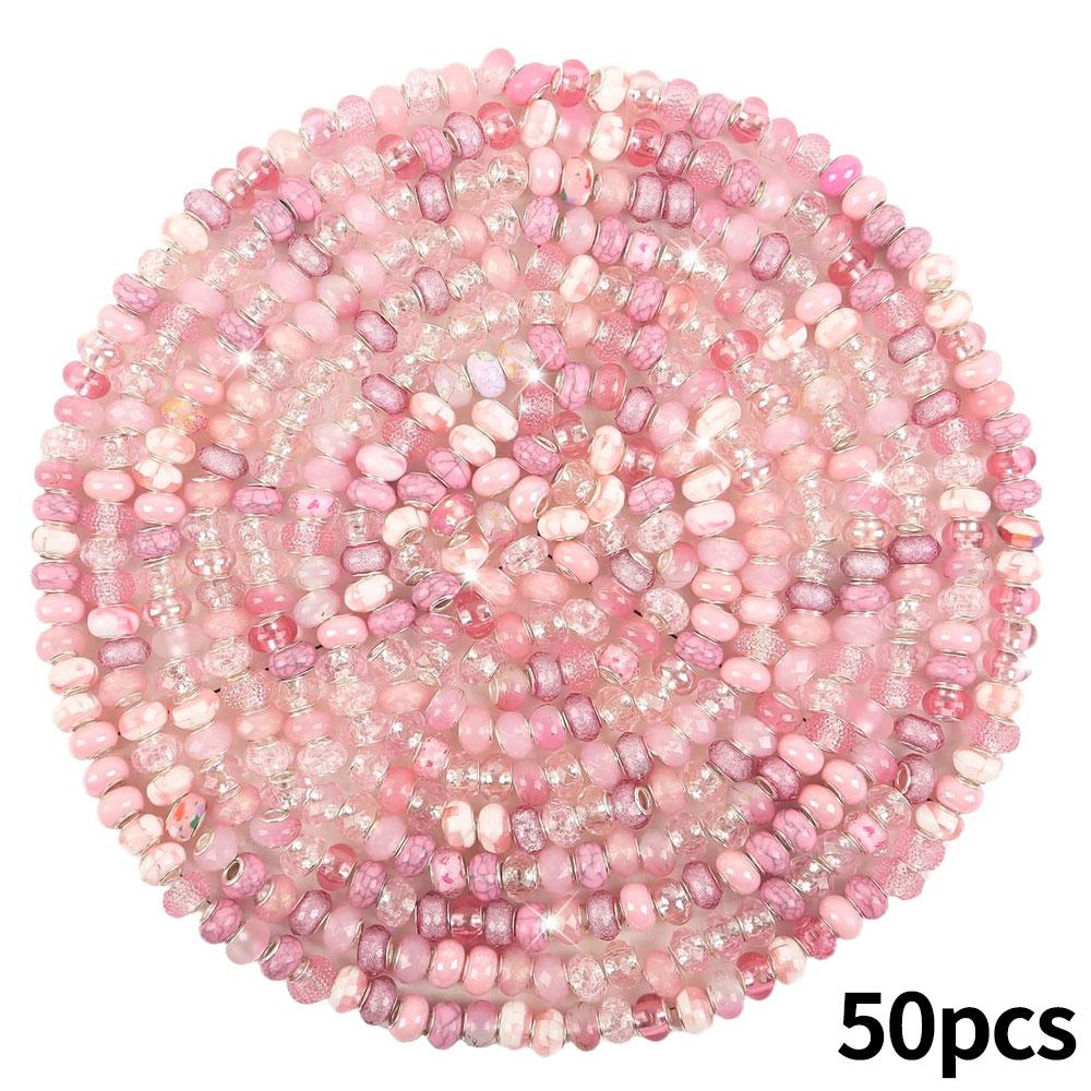 Mărgele cu găuri mari în stil european de rășină 30/50/100, margele distanțiere pentru producția de bijuterii, diverse margele mari europene libere și colorate