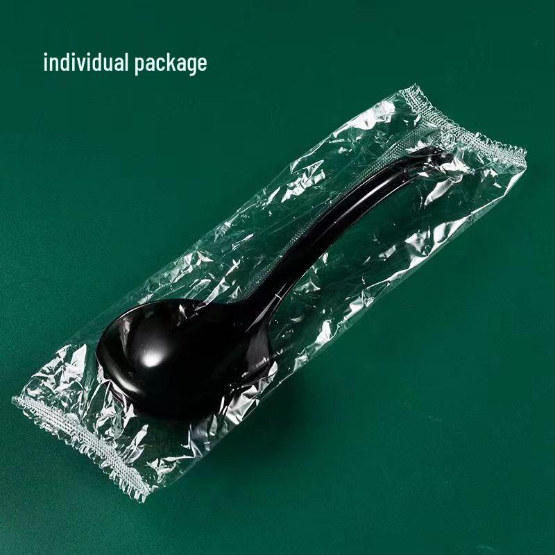 Individually Wrapped Disposable Large Soup Spoons