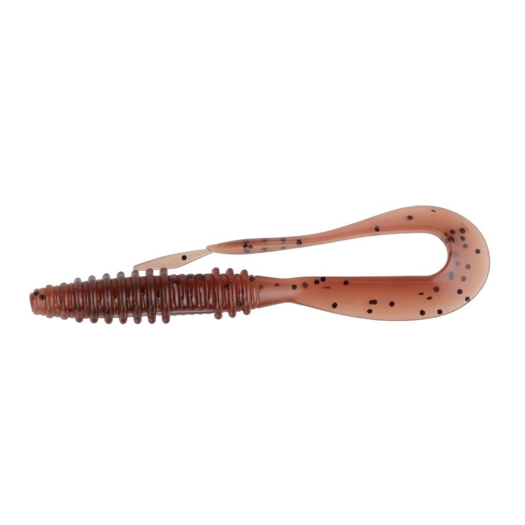 Soft Fishing Lure 5cm Bionic Worm Tail Curly Tail Swimbait for Bass Fishing Texas Rig and Jig Head Compatible