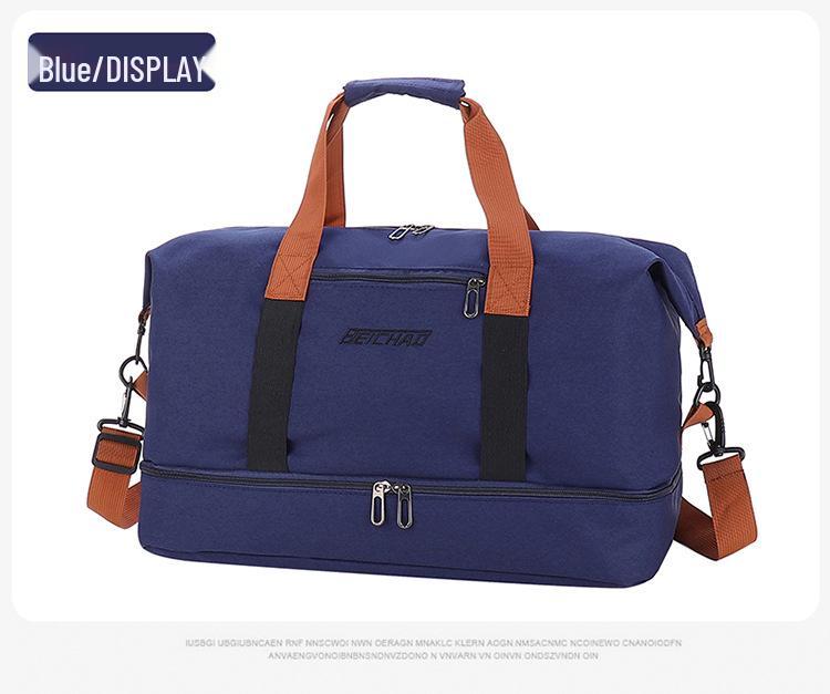 

Large-Capacity Travel Bag with Dry/Wet Compartments and Shoe Pocket for Business or Fitness Trips 47x30x25 синій