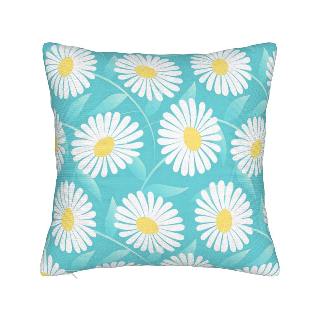 Pastel Daisy Floral Pattern Pillow Case Graphic Pillow Cover For Sofa Couch Bed Living Room Novelty Pillowcases