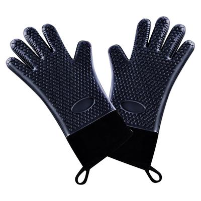 1Pc Double Layer BBQ Oven Gloves Silicone for Cooking Grilling Waterproof Mitts  Kitchen Utensils Oven Mitts
