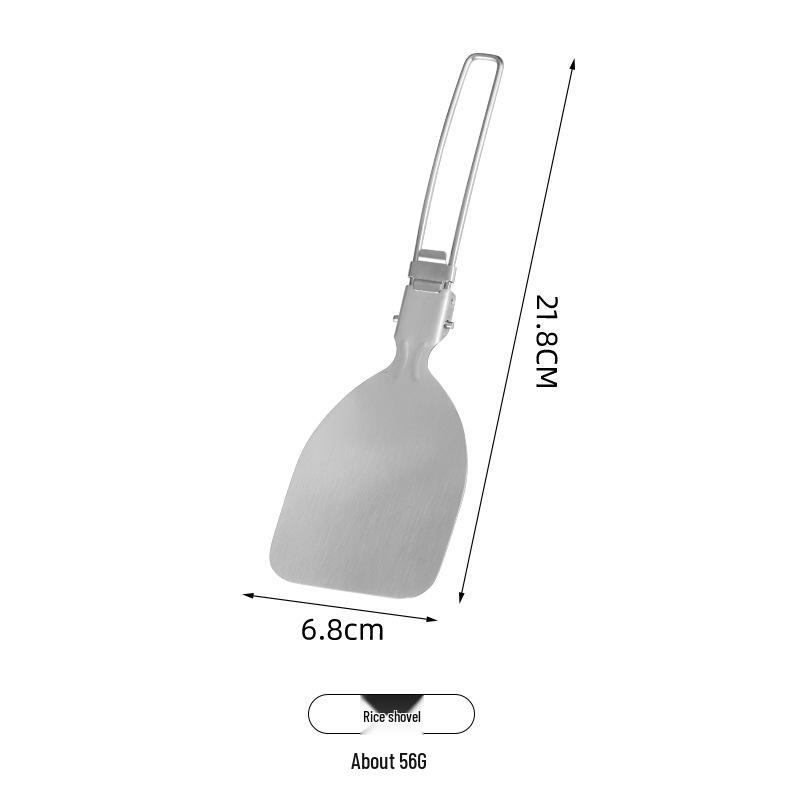304 Stainless Steel Portable Camping Cookware Set with Spatula and Ladle