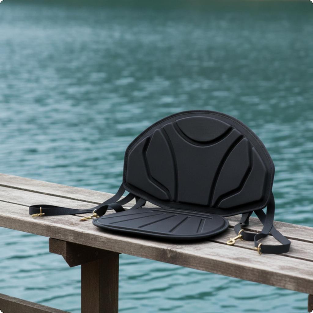 Boat Seat Cushion with Detachable Backrest Supportive for Kayaking, Canoeing