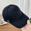 Fashion Hat Korean Version Versatile Solid Color Alphabet Embroidery Curved Brim Shade Baseball Cap Korean Khaki Trendy Men's and Women's Cap