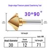 Cobalt Titanium-Plated Chamfering Drill for Stainless Steel - Single/Triple-Edge Countersink & Deburring Tool.