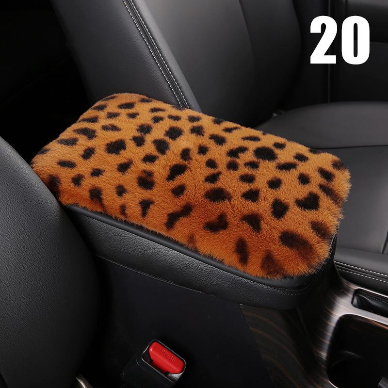 

3pcs/set Winter Leopard Print Plush Car Steering Wheel Cover Gear Shift Cover Handbrake Cover Car Protective Pad Interior