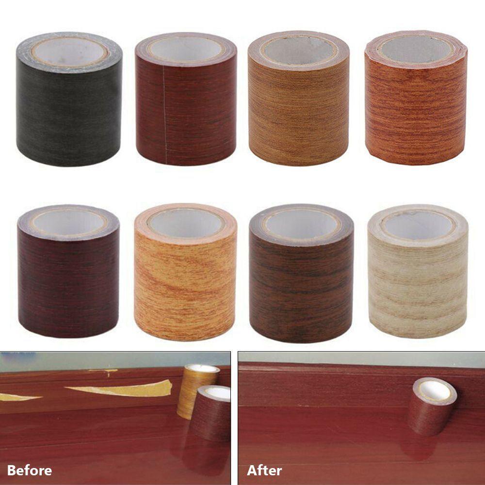 5M/Roll Wood Grain Furniture Repair Tape Adhensive Duct Tape Floor Furniture Renovation Skirting Line Sticker Furniture Tape