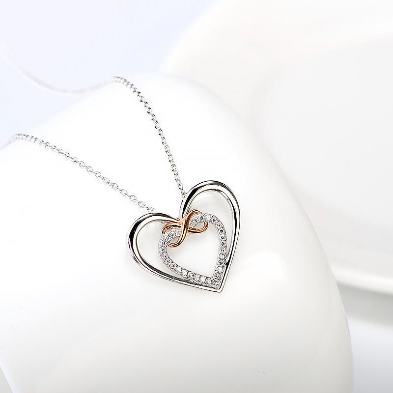 Hot Sale Digital Unlimited Love Necklace for Women's Trendy Love Heart-shaped Pendant Collarbone Chain