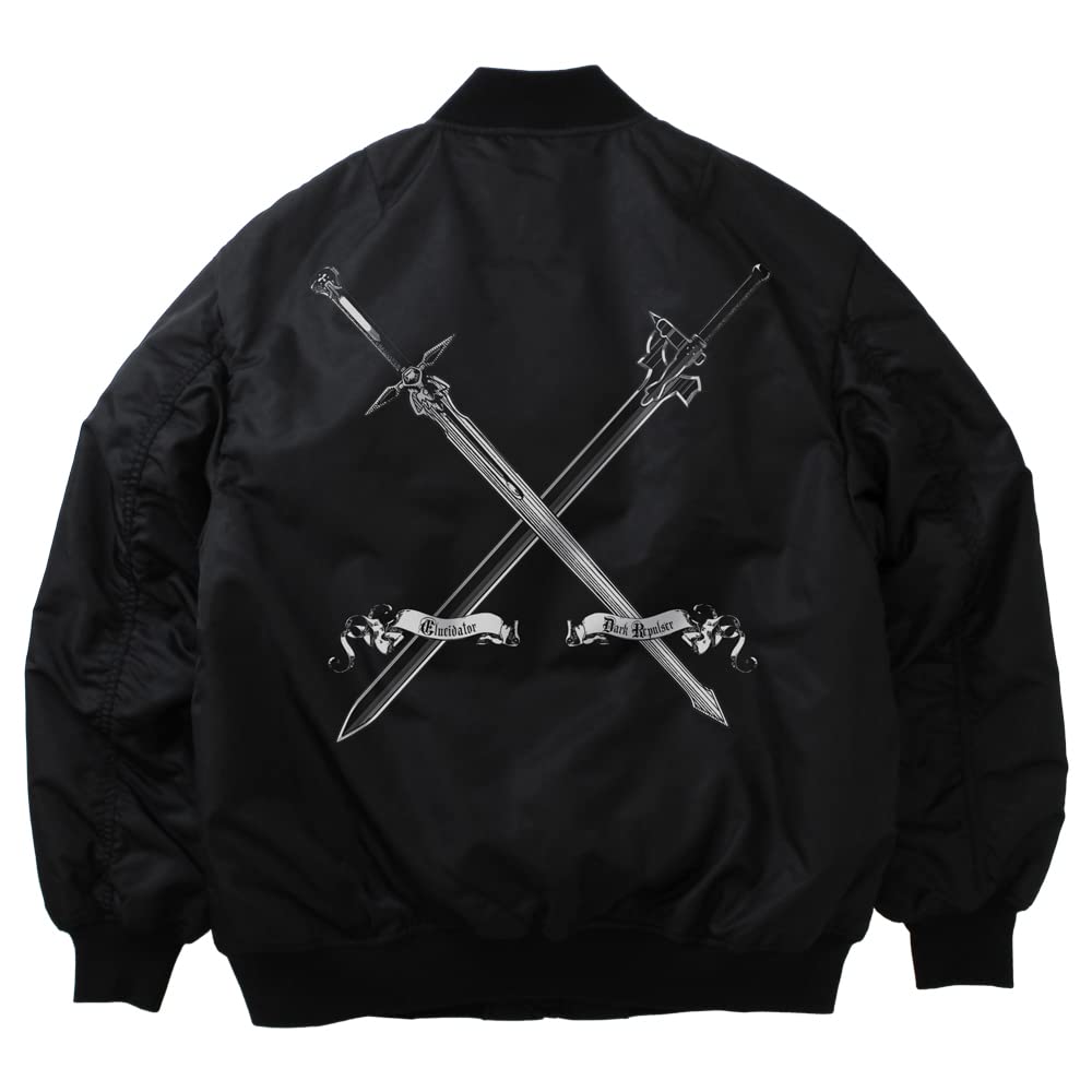 COSPA Sword Art Online: Kirito the Black Swordsman MA-1 Jacket, Black, Size L