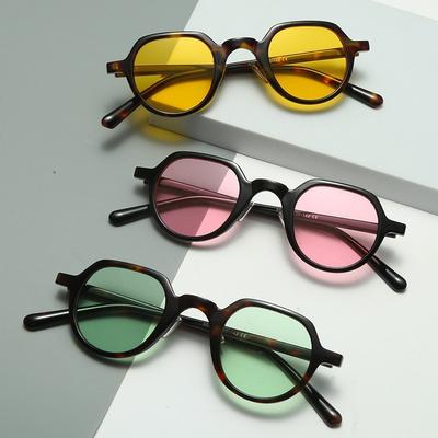 Round Small Frame Sunglasses Summer Fashion Street Shot Retro Fashion Color Lenses Sunglasses