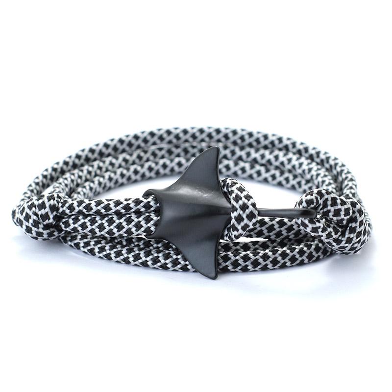Fashion Manta Bracelet Men Multilayer Adjustable Paracord Braclet Marine Animal Nautical Braslet Beach Surfer Accessories Homme