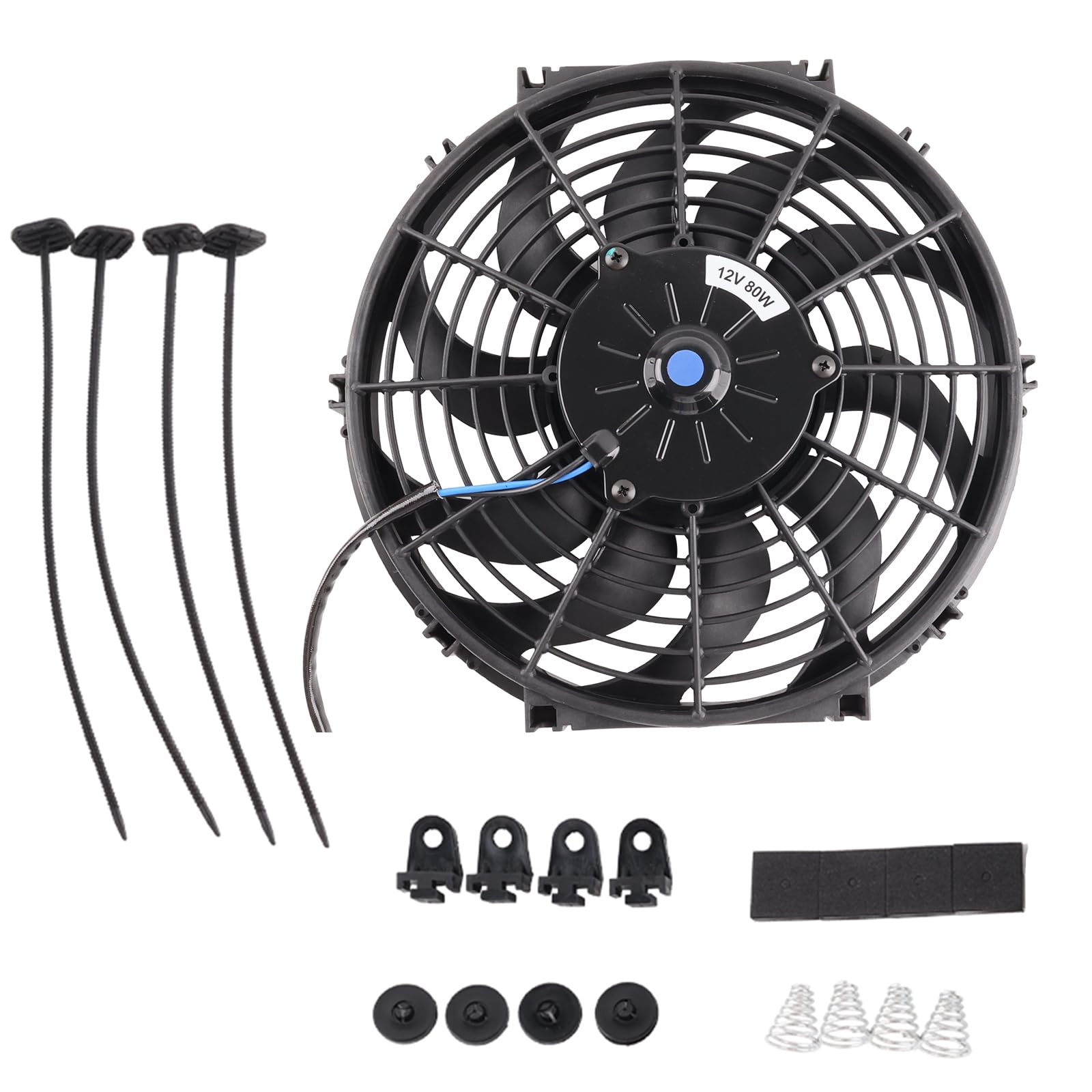 

VVORHSBELL [High Airflow] Universal Electric Engine Cooling Fan, 12-inch Radiator, Push-Pull Type, 12V, Slim, Engine Cooling Radiator/Intercooler (12-