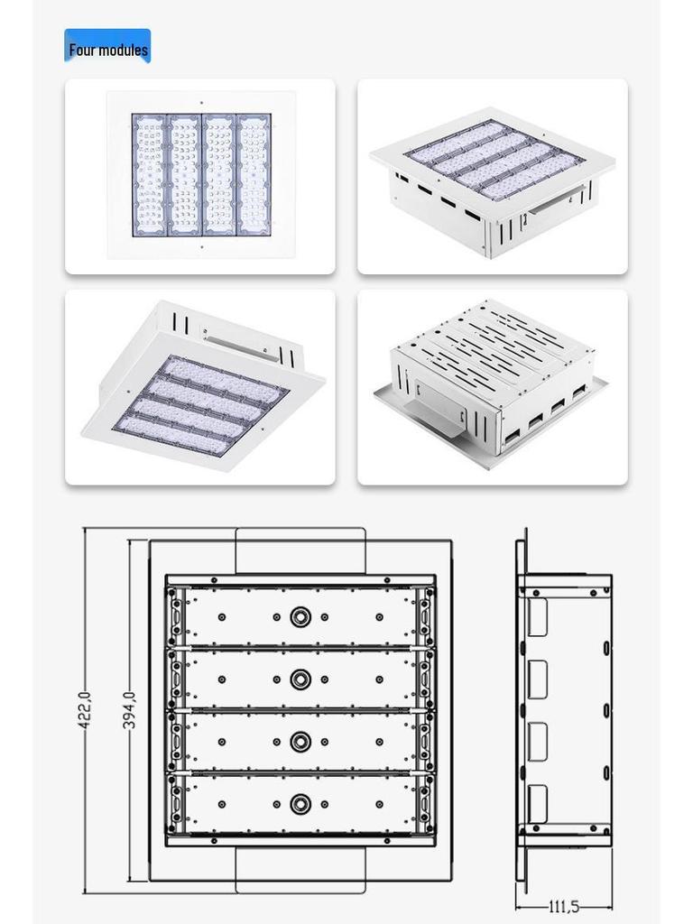 150W Explosion-Proof LED Recessed Workshop Light for Gas Stations