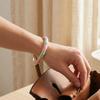 Lines Shape Chinese Crystal Bangle Enamel Women's Hand Bracelet  Gifts for Women Girl