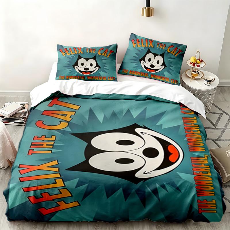 Felix the Cat 3pc set Perfect for bedroom use Comfortable bedding set includes a duvet cover and two pillowcases Ideal birthday or Christmas gift