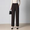 Women's High-Waist Loose Straight-Leg Pants for Elderly - Spring/Autumn Casual Wear