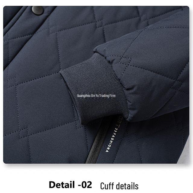 Men's Thickened Cotton Lapel Coat - Warm Winter Jacket for Mid-Aged and Elderly - Plus Size Available