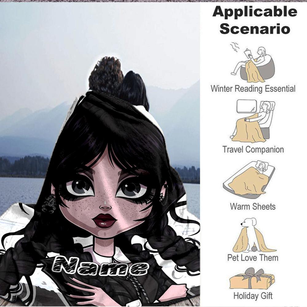 Custom 1pc Wednesday Addams Family Blanket, Soft And Comfortable Blanket, Casual Warm, Camping Travel Blanket, Birthday Gift Q912194