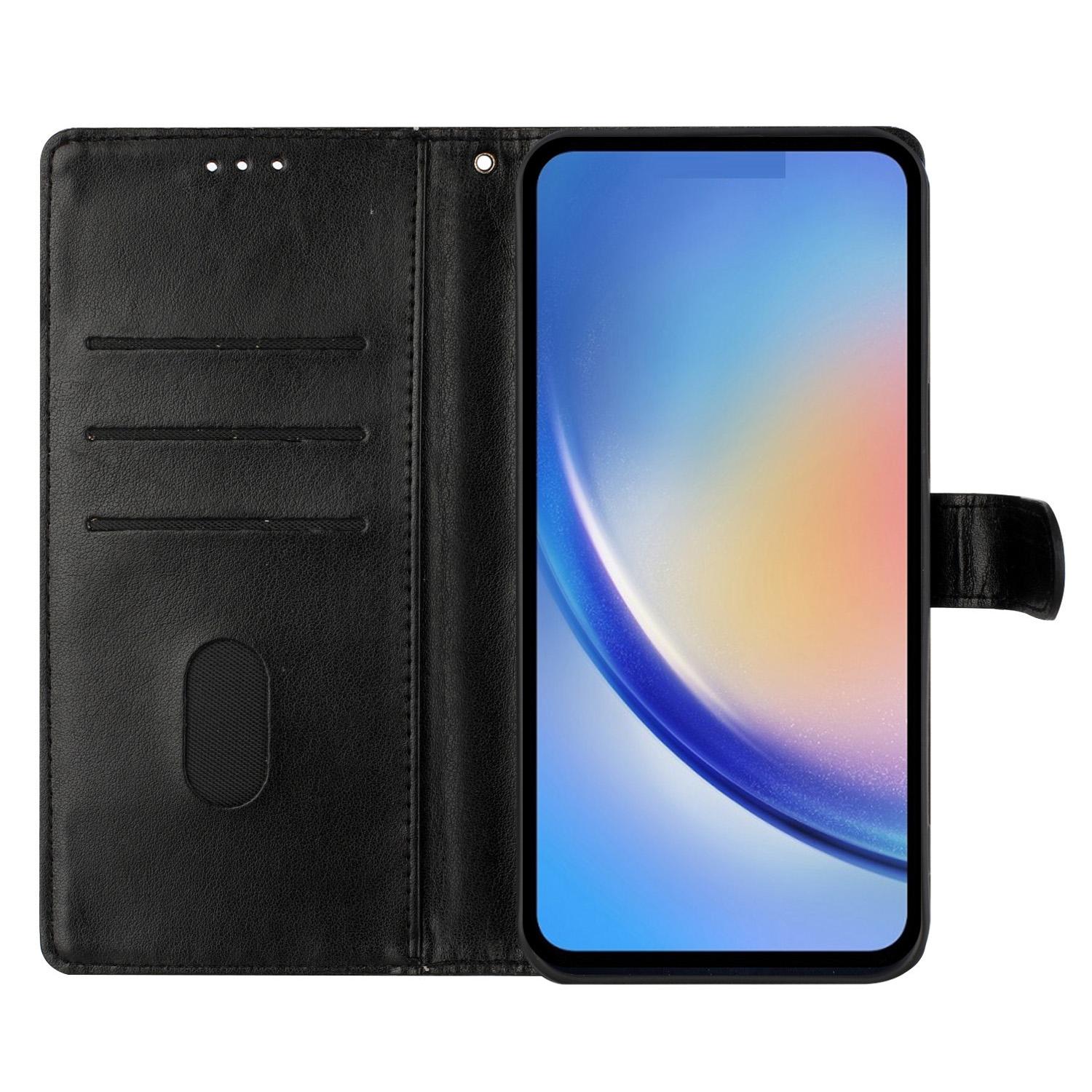 

For Xiaomi Redmi A5 4G (171.7mm) Wallet Phone Case Butterfly Floral Imprint Leather Flip Cover with Strap Purple