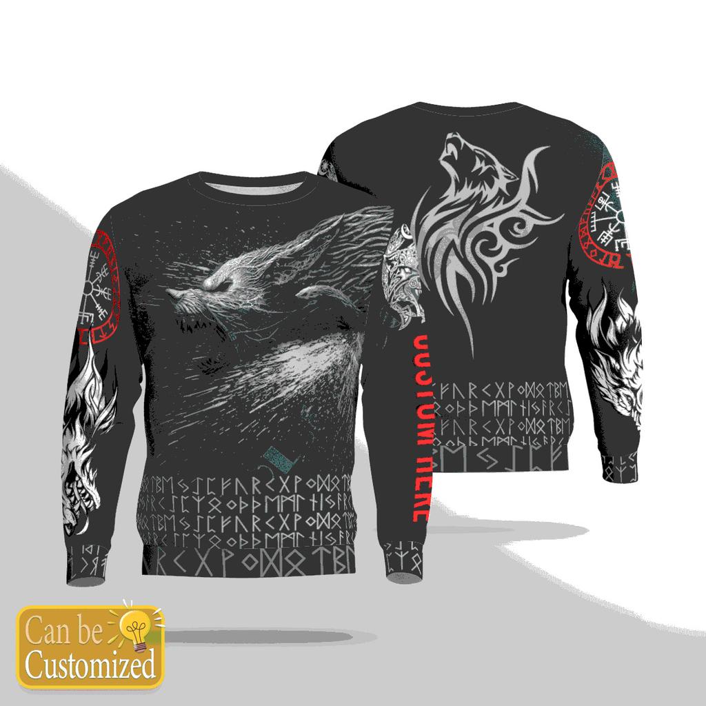 Men's Pullover Sweatshirt Loose Casual Long-sleeved Top 3D Digital Tattoo Printed Sweatshirt