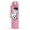 1PC Boy Soccer Player Sport Print 750ml Color Plastic Sports Water Bottle Leakproof Flip Straw Lid Suitable for Sports Office Home Use