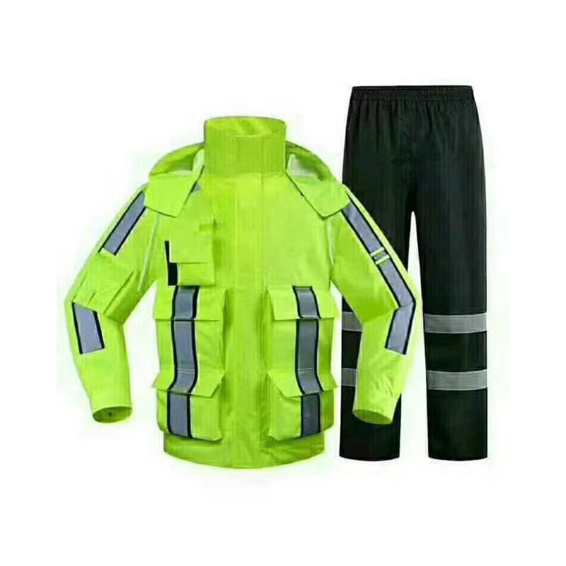 Reflective Raincoat Set for Traffic Duty, Road Administration, and Motorcycle Cycling