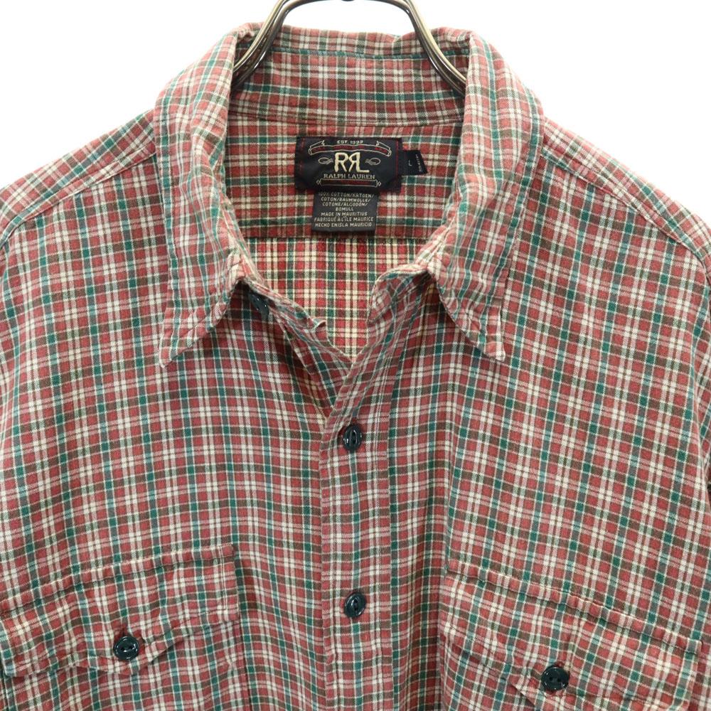 RRL 90s Initial Tag Red 3 Stars Old Check Pattern Long Sleeve Shirt L Men's Used