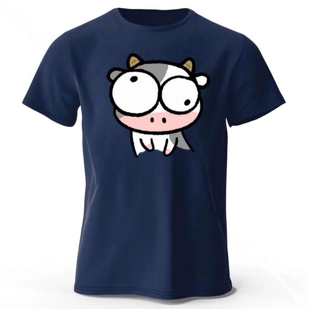Looking At The Silly Cow It's Funny and Creative Cotton Short Sleeved Men Casual Sports T-shirt
