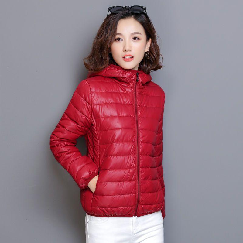 Down Jacket for Women Trend Korean Style Ultra Light Hit Hooded Coat Coats Lightweight Padded Puffer Jackets Female Winter