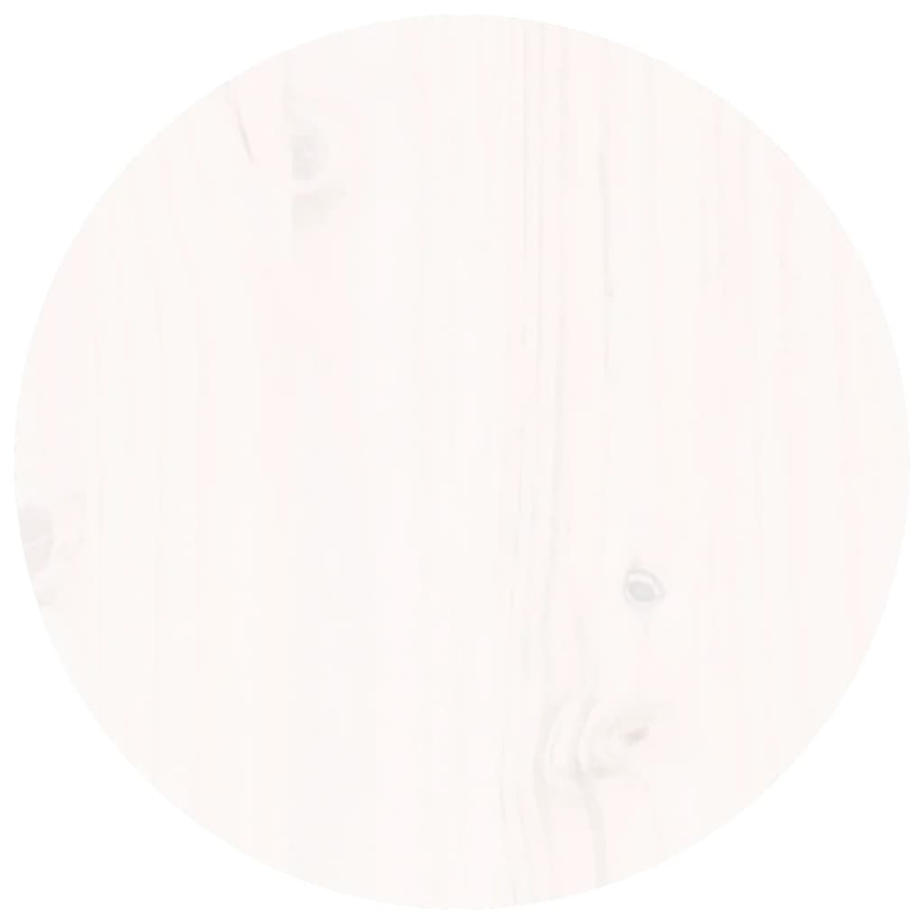  Stolik kawowy, biały, Ø 35x35 cm, lite drewno sosnowe