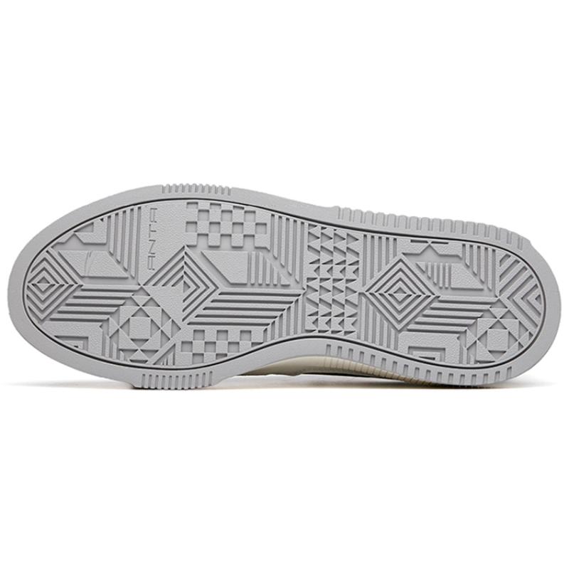 Anta Life Collection Anti-Slip Wear-Resistant Low-Top Skateboard Shoes White Gray Sneakers 912228012-2