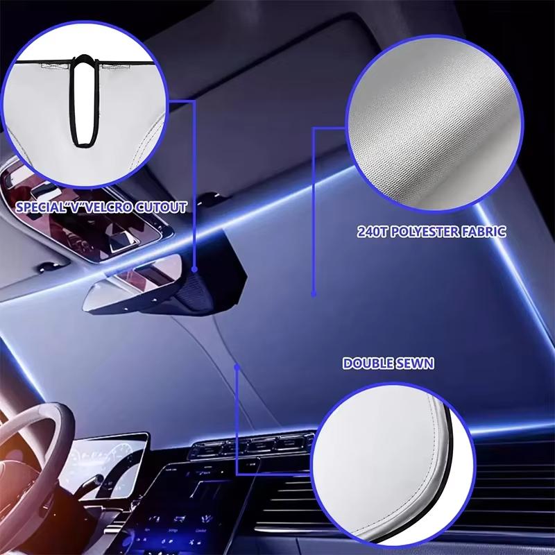 Car Windshield Sun Visor, Front Sun Visor, Windshield Sun Visor, Folding, Automatic UV Protection, Sun Visor, Car Accessories