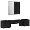 Hallway Furniture Set Wall Mounted with Mirror 6 Pcs Particleboard