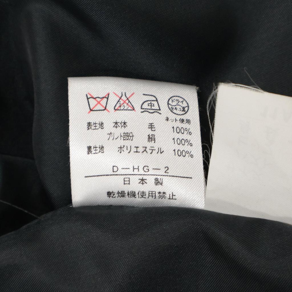 LEONARD Black wool and silk collarless coat coat 11AR Black WhiteUsed