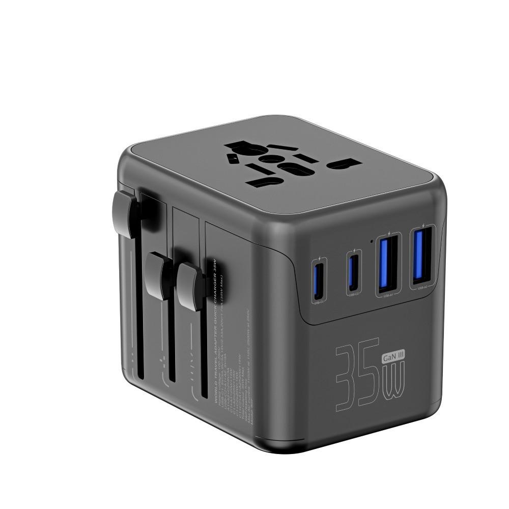 Compact Universal Travel Adapter High Speed Multi-Port Charging Station Worldwide Travel