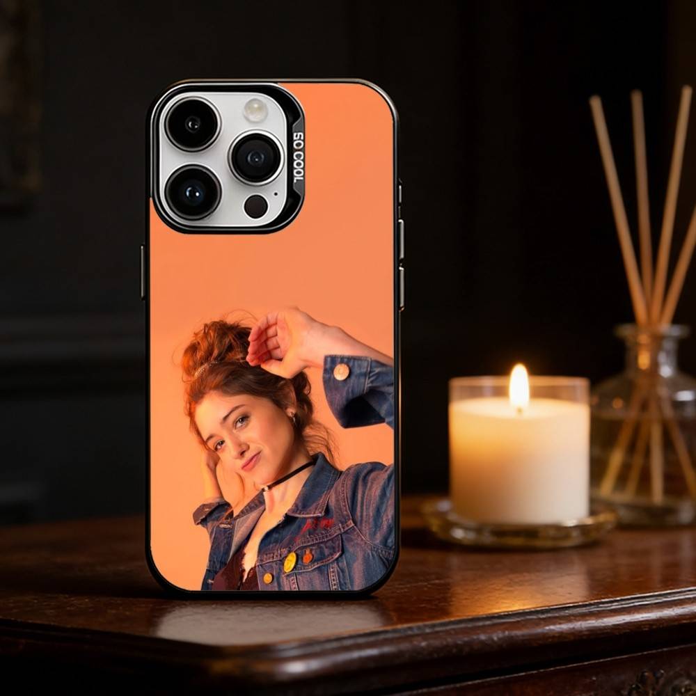 Retro Chic Vibe Natalia Dyer Phone Case For iPhone 17,16,15,14,13,12,11,Pro Max,Plus Candy Silver Cover